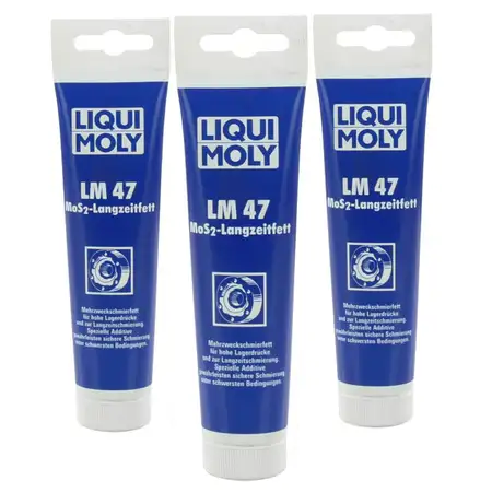 3x 100g LIQUI MOLY LM 47 + MoS2 Langzeitfett Mehrzweckfett Graphitfett 3510