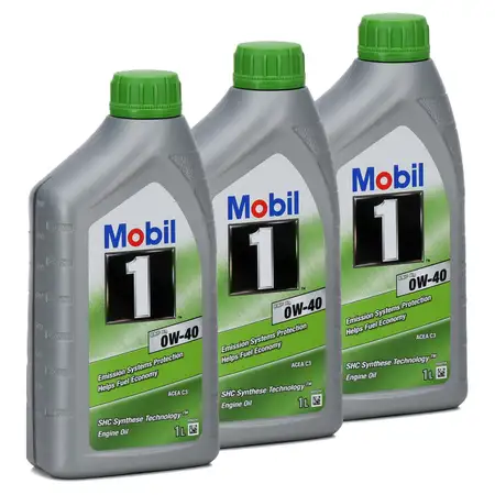 Mobil 1 ESP X3 C40 Motor&ouml;l &Ouml;l 0W-40 0W40 dexos2 PORSCHE C40 VW 511.00 - 3 Liter