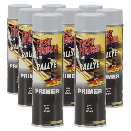10x 500 ml FAST FINISH Car Rallye Haftgrund Grundierung Grau Spraydose 292811