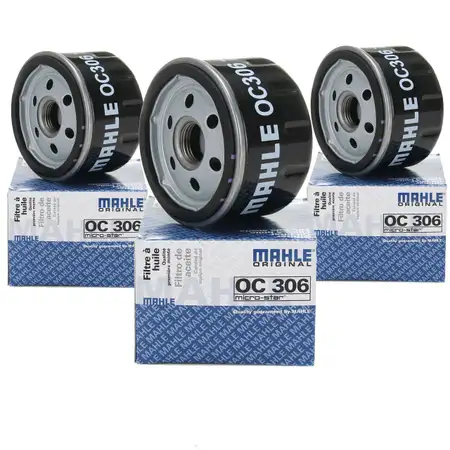 3x KNECHT / MAHLE OC306 &Ouml;lfilter Motor&ouml;lfilter f&uuml;r BMW i3 (I01) 102/170/184 PS