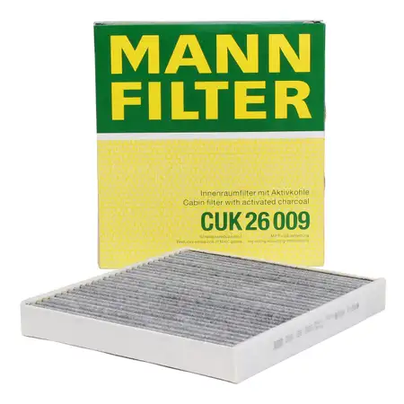 MANN Innenraumfilter Aktivkohle CUK26009 f&uuml;r AUDI A3 8V SEAT SKODA VW GOLF 7