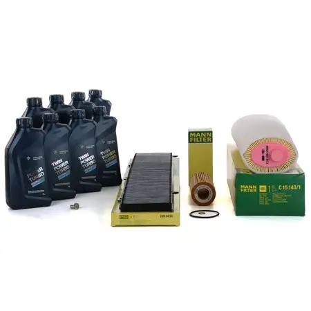 MANN Filterset + 8 L ORIGINAL BMW 5W30 Motor&ouml;l f&uuml;r E90-93 325d 330d 197/231 PS