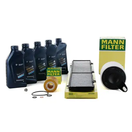 MANN Inspektionskit + 5 L ORIGINAL f&uuml;r BMW 5W30 Motor&ouml;l E81 E87 116i E90-92 316i
