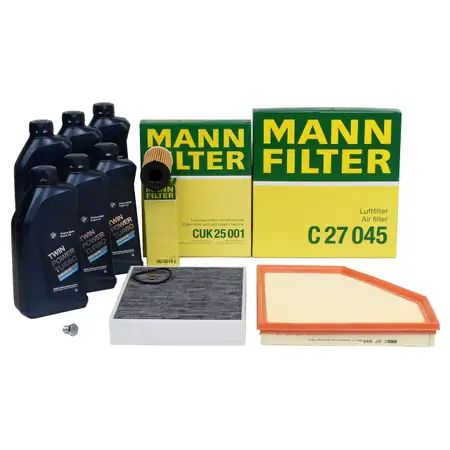 MANN Inspektionskit + 6 L ORIGINAL BMW 5W30 Motor&ouml;l f&uuml;r 120i 125i 220i 230i 330i
