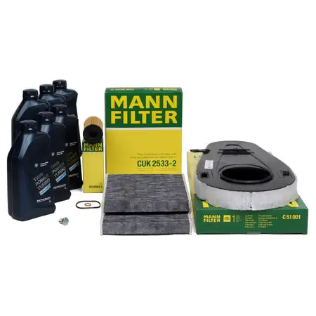 MANN Inspektionskit + 6 L ORIGINAL BMW 5W30 Motor&ouml;l F10 F11 F07 518d 520d 525d
