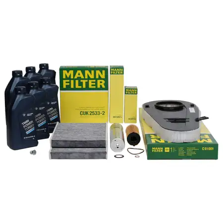 MANN Inspektionskit + 6 L ORIGINAL BMW 5W30 Motor&ouml;l F10 F11 518d 136 PS B47D20A