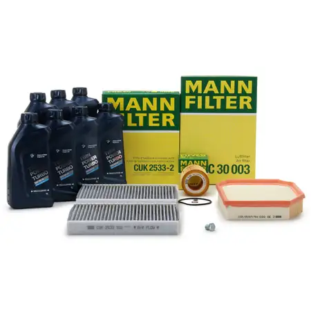 MANN Inspektionskit + 7 L ORIGINAL BMW 5W30 Motor&ouml;l F10 F11 523-530i F01-04 730i