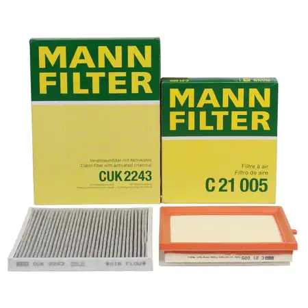 MANN Filterset f&uuml;r OPEL ADAM (M13) 1.0 + 1.2 + 1.4 + 1.4 LPG + 1.4 S 69-150 PS