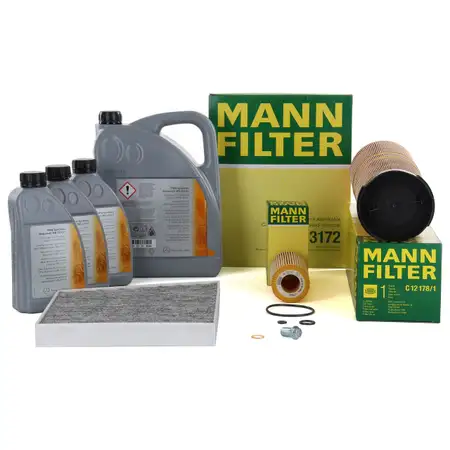 MANN Inspektionskit + 8 L ORIGINAL Mercedes 5W30 Motor&ouml;l E-KLASSE W211 E320CDI