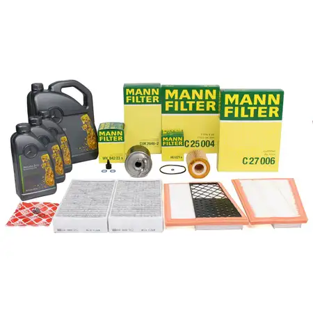 MANN Inspektionskit + 8 L ORIGINAL Mercedes 5W30 Motor&ouml;l X164 W164 W251 V251
