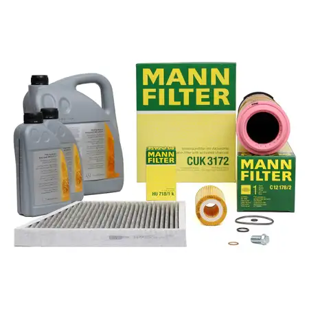 MANN Inspektionskit + 7 L ORIGINAL Mercedes 5W30 Motor&ouml;l W211 S211 E200/220CDi
