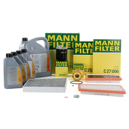 MANN Inspektionskit + 9 L ORIGINAL Mercedes 5W30 Motor&ouml;l E-KLASSE W211 E280CDI