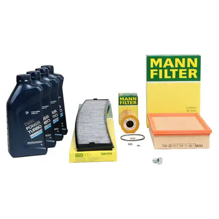 MANN Inspektionskit + 4 L ORIGINAL BMW 5W30 Motor&ouml;l 3er E46 316i 318i 105/118 PS