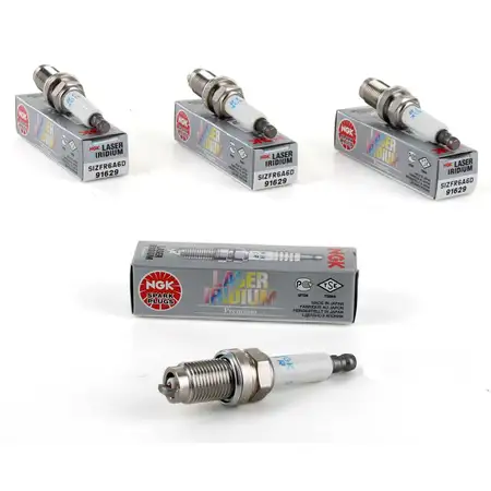 4x NGK Z&uuml;ndkerze Set 91629 SIZFR6A6D VW Passat Touran 1.4TSI/EcoFuel/Multifuel