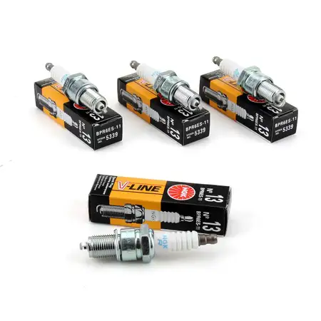 4x NGK Z&uuml;ndkerze V-Line 13 5339 BPR6ES-11 f&uuml;r Hyundai Isuzu Kia Mazda