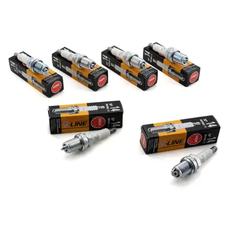 6x NGK Z&uuml;ndkerze V-Line 14 6465 BKR6E-11 f&uuml;r Honda Kia Mazda Nissan Suzuki