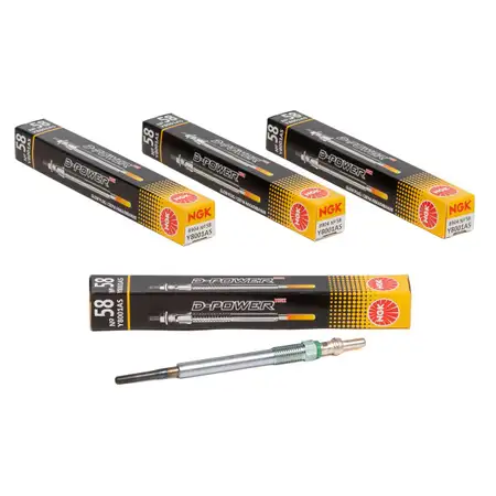4x NGK Gl&uuml;hkerze Y8001AS D-POWER 58 f&uuml;r FORD CITROEN DS PEUGEOT 1.4 1.5 1.6 2.0