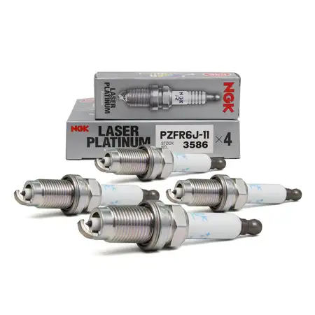 4x NGK Z&uuml;ndkerze 3586 PZFR6J-11 LASER PLATINUM f&uuml;r AUDI SEAT VW