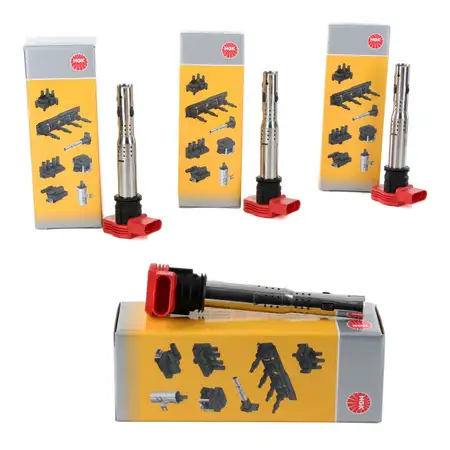 4x NGK Z&uuml;ndmodul 48041 U5014 4-POLIG f&uuml;r AUDI A4 A5 A6 A8 Q5 Q7 PORSCHE VW
