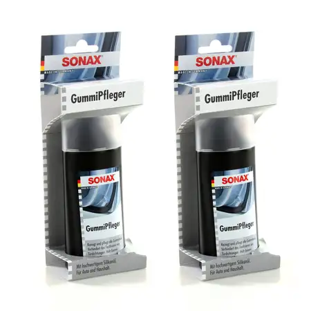 2x SONAX GummiPfleger mit hochwertigem Silikon&ouml;l f&uuml;r Auto+Haushalt 100ml 340000