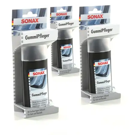 3x 100ml SONAX GummiPfleger mit hochwertigem Silikon&ouml;l f&uuml;r Auto+Haushalt 340000