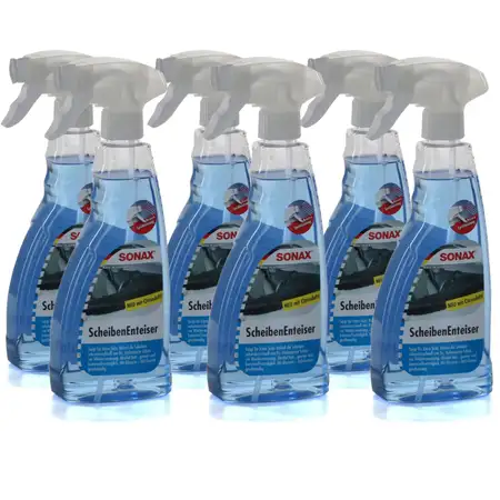 SONAX Scheibenenteiser Scheiben-Entfroster Spr&uuml;hflasche Enteiserspray 6x 500ml
