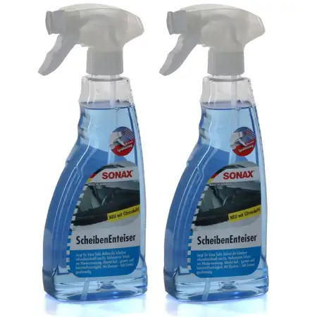 SONAX Scheibenenteiser Scheiben-Entfroster Spr&uuml;hflasche Enteiserspray 2x 500ml