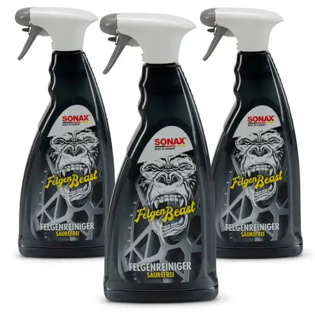 SONAX 433300 FelgenBeast s&auml;urefreier Felgenreiniger Felgen Reiniger 3x 1 Liter