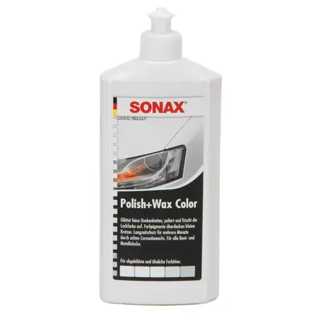 SONAX 207200 Autopolitur Lackpolitur POLISH &amp; WAX COLOR NANOPRO wei&szlig; 500ML