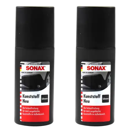 2x SONAX KunststoffNeu Schwarz Kunststoff-Neu KunststoffPflege Pflege 100ml