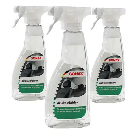 3x 500ml SONAX Auto Innen Reiniger Cockpitpflege T&uuml;rverkleidung Sitze Polster