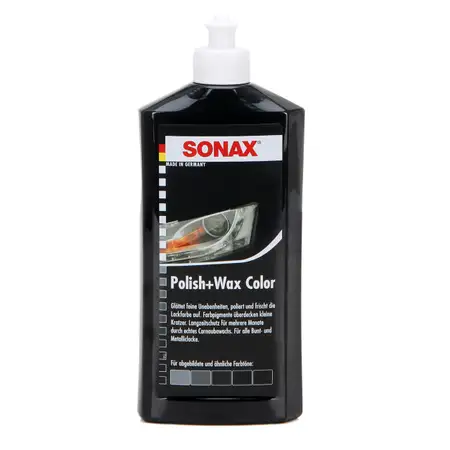 SONAX Politur &amp; Wachsstift POLISH &amp; WAX COLOR NanoPro SCHWARZ 500ML