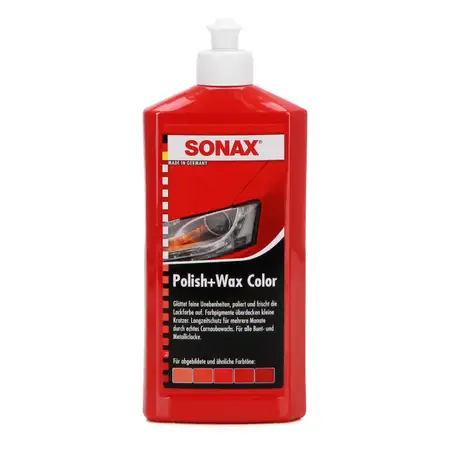 SONAX Politur &amp; Wachsstift POLISH &amp; WAX COLOR NanoPro ROT 500ML