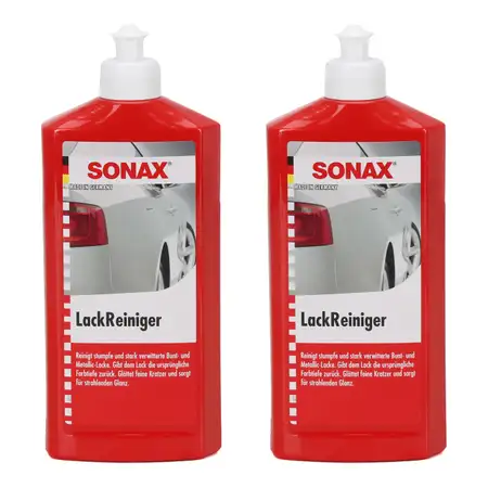 2x 500ml SONAX LackReiniger Lack Reiniger Politur Pflege Intensiv 302200