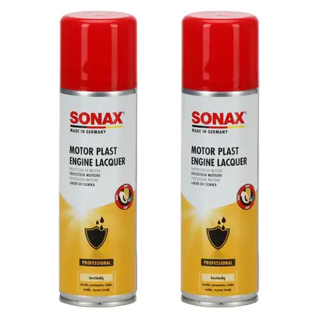 2x SONAX MotorPlast gl&auml;nzender Motor Schutzlack Motorpflege 300ml 330200