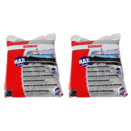 2x 1 St&uuml;ck SONAX Microfaser Trockentuch Microfasertrockentuch 80x50cm 450800