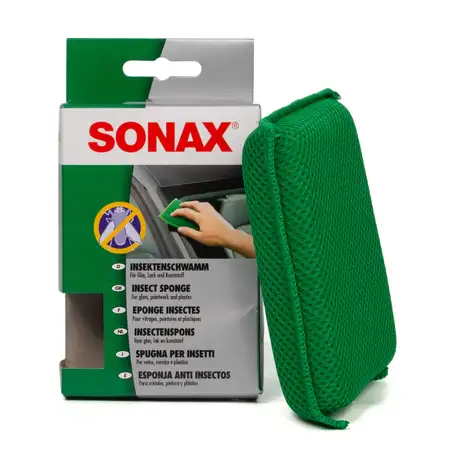SONAX Lack Insekten Schwamm Insekten Entferner Aussen 1 St&uuml;ck GR&Uuml;N 427141