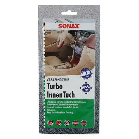 SONAX Clean&amp;Drive Turbo Innen Tuch Autopflege Reiniger Microfaser-Tuch 413000