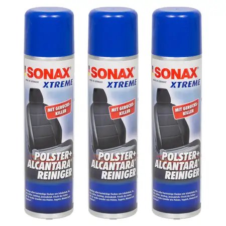 3x 400ml SONAX Xtreme Polster- &amp; AlcantaraReiniger Geruchskiller Reiniger 206300