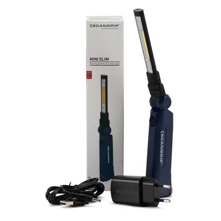 SCANGRIP Handleuchte Mini Slim COB LED Werkstattleuchte mit Akku bis 200 Lumen