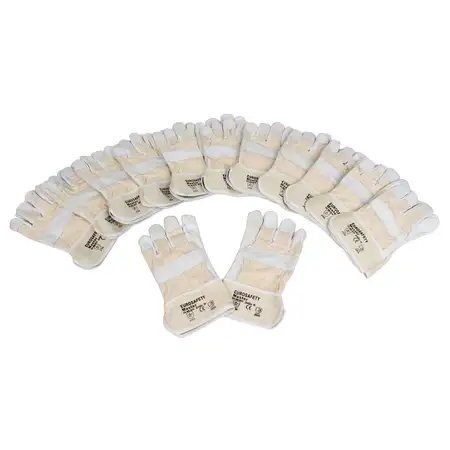 Rindnarbenleder-Handschuhe Arbeitshandschuhe GRAU - Gr&ouml;&szlig;e 10 / XL (12 Paar)