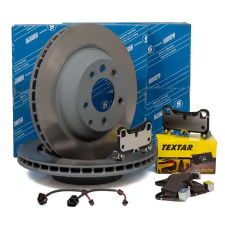 SEBRO Bremsscheiben TEXTAR Bel&auml;ge AUDI Q7 4L 1KD PORSCHE CAYENNE 9PA 1KP hinten