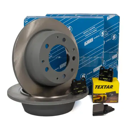 SEBRO Bremsscheiben + TEXTAR Bel&auml;ge f&uuml;r PORSCHE 911 2.0 L 08.1967-11.1968 hinten