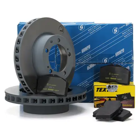 SEBRO Bremsscheiben + TEXTAR Bel&auml;ge AUDI 80 AVANT B4 RS2 quattro 315 PS vorne