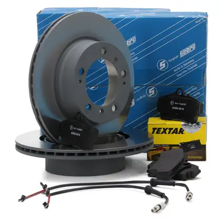 SEBRO Bremsscheiben + TEXTAR Bel&auml;ge + Wako PORSCHE BOXSTER (986) 2.5 2.7 hinten