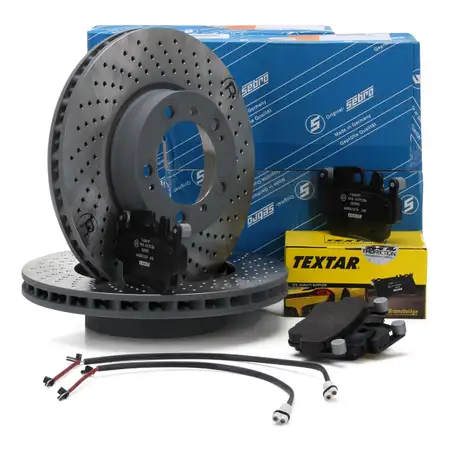 SEBRO Bremsscheiben + TEXTAR Bel&auml;ge + Wako f&uuml;r PORSCHE 911 996 BOXSTER 986 vorne