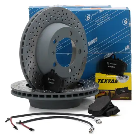 SEBRO Bremsscheiben + TEXTAR Bel&auml;ge PORSCHE BOXSTER CAYMAN (986 987) S hinten