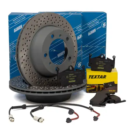 SEBRO Bremsscheiben + TEXTAR Bel&auml;ge PORSCHE BOXSTER CAYMAN (987) 2.7 2.9 hinten