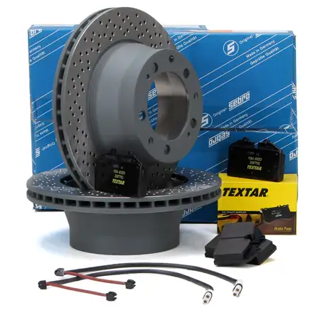 SEBRO Bremsscheiben + TEXTAR Bel&auml;ge + Wako PORSCHE 968 3.0 + 3.0 Turbo S hinten