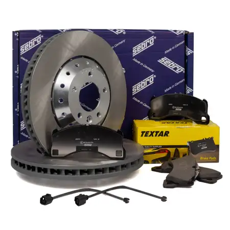 SEBRO Bremsscheiben + TEXTAR Bel&auml;ge + Wako PORSCHE CAYENNE (92A) 1ZL/1LH vorne
